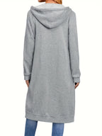 Plus Size Hoodies for Women Casual Full Zip Hoodies Comfortable Women's Long Hoodies Fashionable Sweatshirts With Pockets