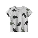 2 3 4 5 7 9 Years Summer Baby Boys Short Sleeve T-shirt Children Kids Cotton Cartoon Tops For Little Boys KF1022