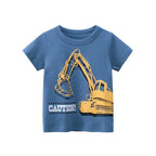2 3 4 5 7 9 Years Summer Baby Boys Short Sleeve T-shirt Children Kids Cotton Cartoon Tops For Little Boys KF1022