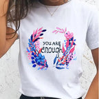 Women T-shirts Sloth Animal Lazy Flower Cute Female T Cartoon Clothes Short Sleeve Casual Fashion Lady Graphic Top Tshirt Tee