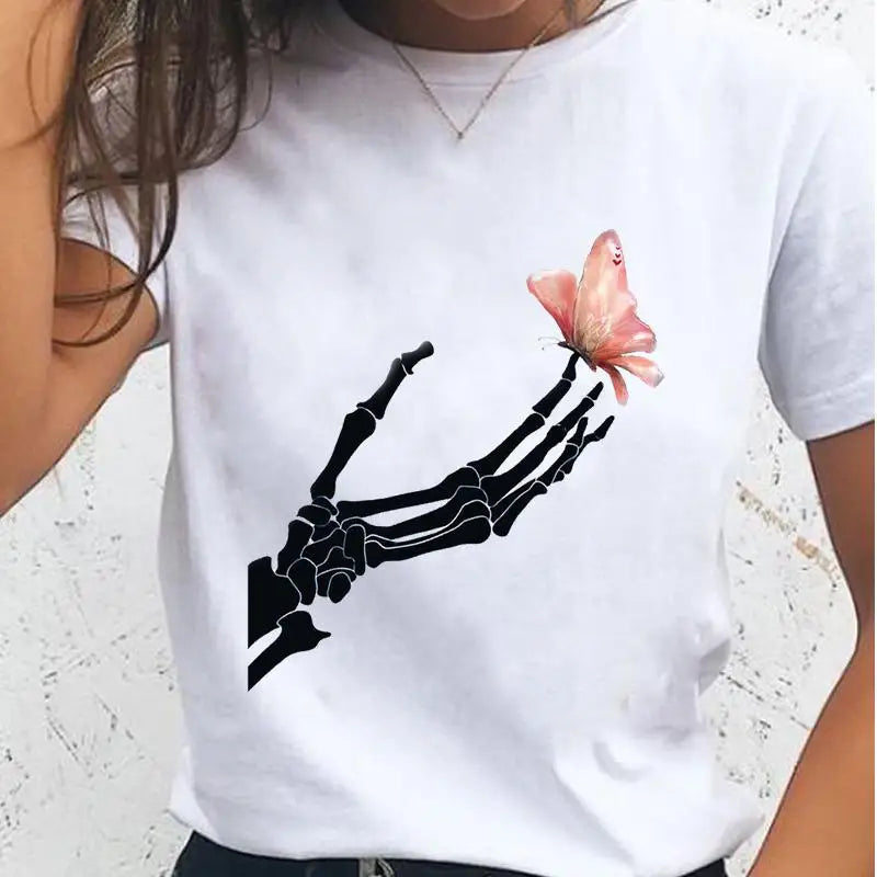 Women T-shirts Sloth Animal Lazy Flower Cute Female T Cartoon Clothes Short Sleeve Casual Fashion Lady Graphic Top Tshirt Tee