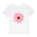 Girls Clothes 2 to 3 4 5 6 7 8 9 10 11 12 13 14 Years 100% Cotton 2024 Summer T Shirts Yellow Butterfly Floral Tee Shirt Tops