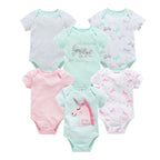 Kavkas Baby Girls Bodysuits 6/3 pcs/lot Summer Cotton Baby Clothes Short Sleeve Newborn body bebe 0-3 months Infant Clothing