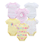 Kavkas Baby Girls Bodysuits 6/3 pcs/lot Summer Cotton Baby Clothes Short Sleeve Newborn body bebe 0-3 months Infant Clothing