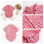 Sanlutoz Cotton Baby Boys Bodysuits Fashion Newborn Clothes for Baby Boy Short Sleeve Summer Baby Clothing Plaid