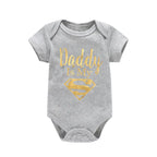 Baby Romper Newborn Baby Boys Girls Clothes Gold Daddy Is My Hero Funny Print Infant Baby Jumpsuit Cute Casual Baby Bodysuit