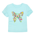 Girls Clothes 2 to 3 4 5 6 7 8 9 10 11 12 13 14 Years 100% Cotton 2024 Summer T Shirts Yellow Butterfly Floral Tee Shirt Tops