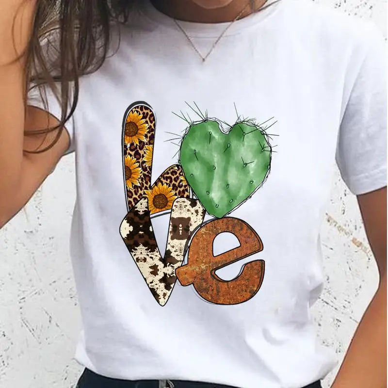 Women T-shirts Sloth Animal Lazy Flower Cute Female T Cartoon Clothes Short Sleeve Casual Fashion Lady Graphic Top Tshirt Tee
