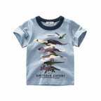 2 3 4 5 7 9 Years Summer Baby Boys Short Sleeve T-shirt Children Kids Cotton Cartoon Tops For Little Boys KF1022