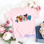 Kawaii Girls T-Shirt Funny Daniel Tiger’S Neighborhood Cartoon Print Baby Girls Clothes Fashion Children’S Tshirt Pink Shirt Top