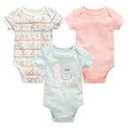Kavkas Baby Girls Bodysuits 6/3 pcs/lot Summer Cotton Baby Clothes Short Sleeve Newborn body bebe 0-3 months Infant Clothing