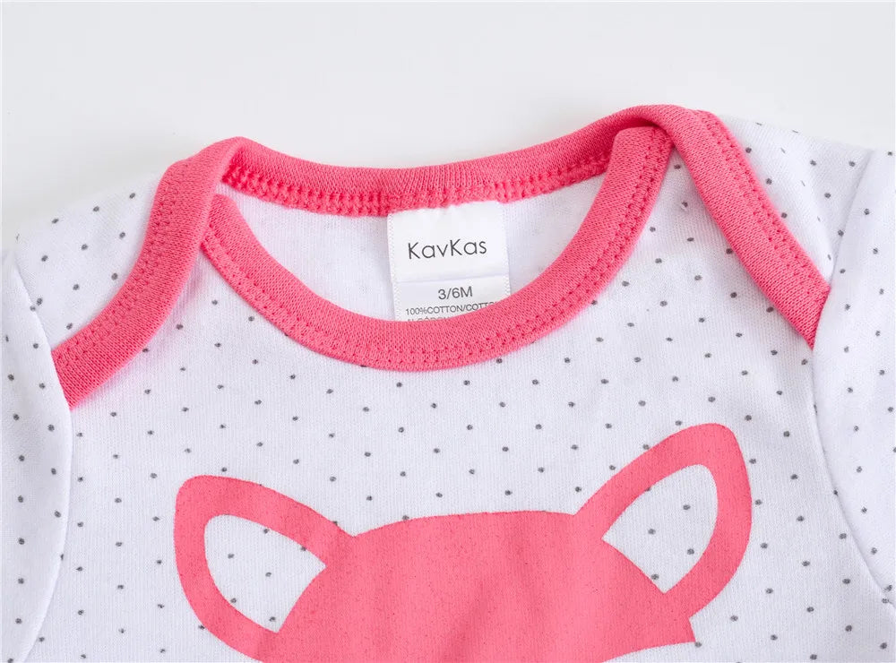 Kavkas Baby Girls Bodysuits 6/3 pcs/lot Summer Cotton Baby Clothes Short Sleeve Newborn body bebe 0-3 months Infant Clothing