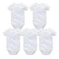 Kavkas 3PCS 5PCS Baby Boys Girls Clothes Solid White Short Sleeve Cotton Baby Bodysuits body bebe 0-24 months Newborn Jumpsuit