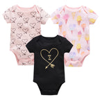 Kavkas Baby Girls Bodysuits 6/3 pcs/lot Summer Cotton Baby Clothes Short Sleeve Newborn body bebe 0-3 months Infant Clothing