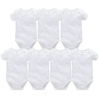 Kavkas 3PCS 5PCS Baby Boys Girls Clothes Solid White Short Sleeve Cotton Baby Bodysuits body bebe 0-24 months Newborn Jumpsuit