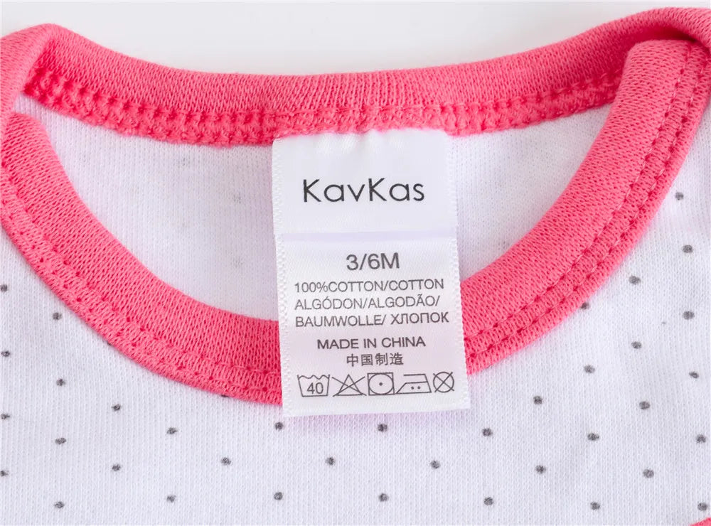 Kavkas Baby Girls Bodysuits 6/3 pcs/lot Summer Cotton Baby Clothes Short Sleeve Newborn body bebe 0-3 months Infant Clothing