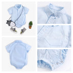 Sanlutoz Cotton Baby Boys Bodysuits Fashion Newborn Clothes for Baby Boy Short Sleeve Summer Baby Clothing Plaid
