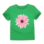 Girls Clothes 2 to 3 4 5 6 7 8 9 10 11 12 13 14 Years 100% Cotton 2024 Summer T Shirts Yellow Butterfly Floral Tee Shirt Tops