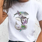 Women T-shirts Sloth Animal Lazy Flower Cute Female T Cartoon Clothes Short Sleeve Casual Fashion Lady Graphic Top Tshirt Tee