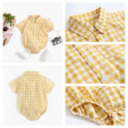 Sanlutoz Cotton Baby Boys Bodysuits Fashion Newborn Clothes for Baby Boy Short Sleeve Summer Baby Clothing Plaid