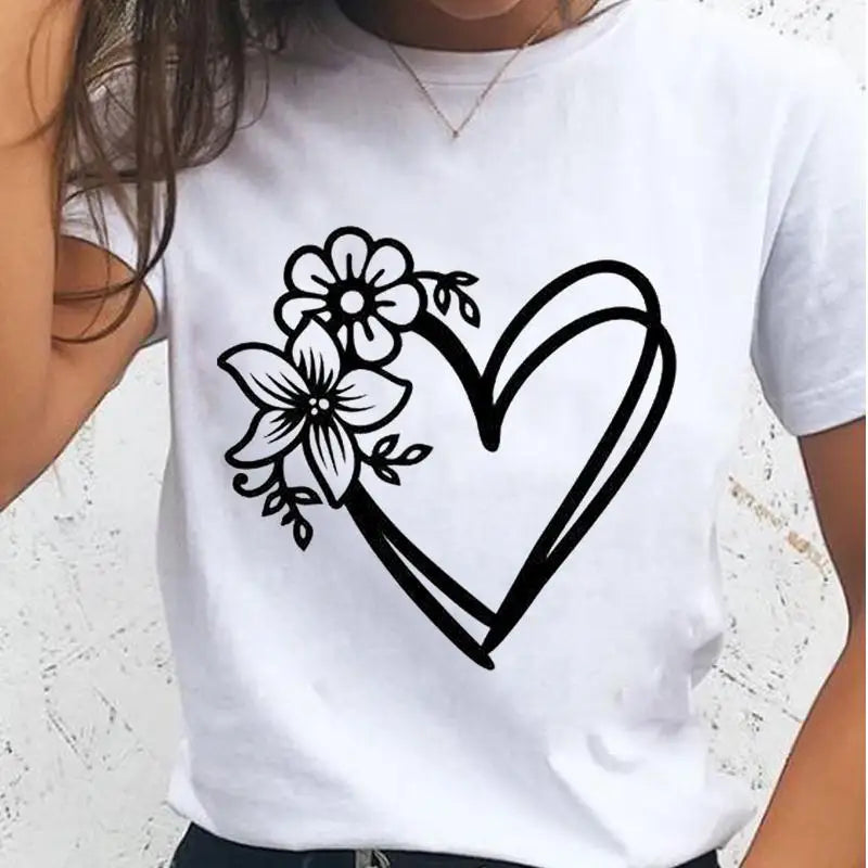 Women T-shirts Sloth Animal Lazy Flower Cute Female T Cartoon Clothes Short Sleeve Casual Fashion Lady Graphic Top Tshirt Tee