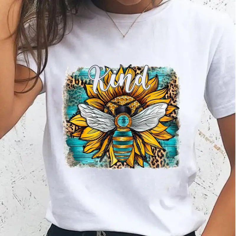 Women T-shirts Sloth Animal Lazy Flower Cute Female T Cartoon Clothes Short Sleeve Casual Fashion Lady Graphic Top Tshirt Tee