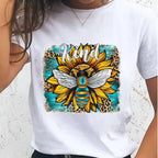 Women T-shirts Sloth Animal Lazy Flower Cute Female T Cartoon Clothes Short Sleeve Casual Fashion Lady Graphic Top Tshirt Tee
