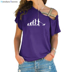 I Love The 80 T Shirt for Women Party Funny Vintage T Shirts Best Gift Tops & Tees Casual Irregular Skew Cross Bandage Tops