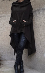 Fashion Trends New European and N Pure Color Long Hoodie
