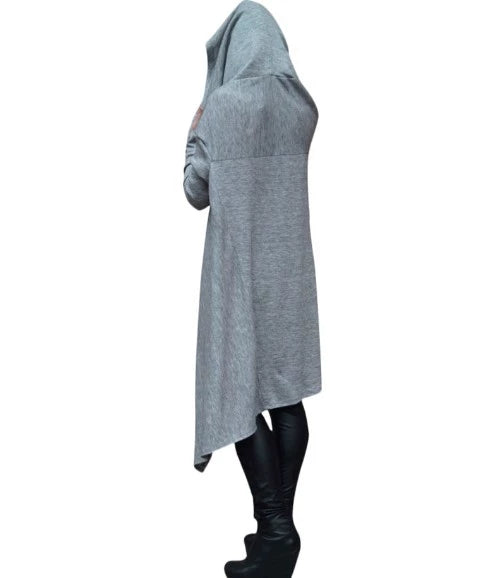 Fashion Trends New European and N Pure Color Long Hoodie
