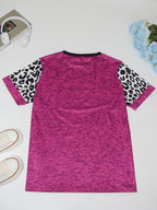 Plus size women's love printed round neck pullover T-shirt women's tops fashionable and versatile knitted tops