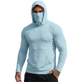 Mens UPF50+ Performance T-Shirt Hoodie Hiking Quick Dry Sweatshirts Sunscreen Fishing Wear Long Sleeve Sun Protection Tshirts