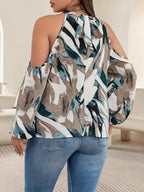 Plus Size Spring Autumn Women Elegant Halter Shirt Casual Fashion Office Lady Off the Shoulder Long Sleeve Tops