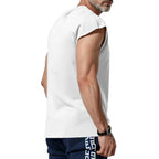 Amazon cross-border American summer new vest men's loose youth casual solid color thin shoulder T-shirt for men