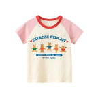 2025 Summer 2-8 Years Kids Girl Shorts Sleeve T-shirts Printed Little Girl Top Baby Girl T Shirts Children Toddler Girl Clothes