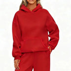 Autumn Winter Casual Sports hoodie Sweatshirt Solid-color long-sleeve Women's Fashion Loose hoodie Women's tops pullover