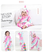Cartoon Flannel Baby Rompers Unicorn Rabbit Dinosaur Pajamas Cotton Baby Boy Girls Animal Costume Baby Jumpsuit Kigurumi Outfits