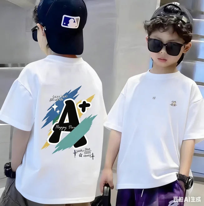 Nickelodeon Fashion children's cartoon print 100%pure cotton soft and fluffy T-shirt for medium-sized children,cute top for kids