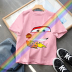 Hot Sale Car Pixar Lightning McQueen Print Cute Kids T-Shirts Girls Clothes Baby Boys Short Sleeve T Shirt Summer Children Tops