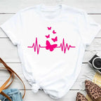 Fashion Women Men T Shirt Colorful Butterfly Petal Graphic Print T Shirt Casual Crew Neck Short Sleeve Plus Size T Shirt Unisex