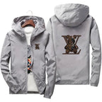 Spring and autumn casual printed zipper hooded jacket, fashionable new windproof and waterproof men's outdoor sportswear