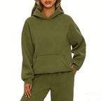 Autumn Winter Casual Sports hoodie Sweatshirt Solid-color long-sleeve Women's Fashion Loose hoodie Women's tops pullover