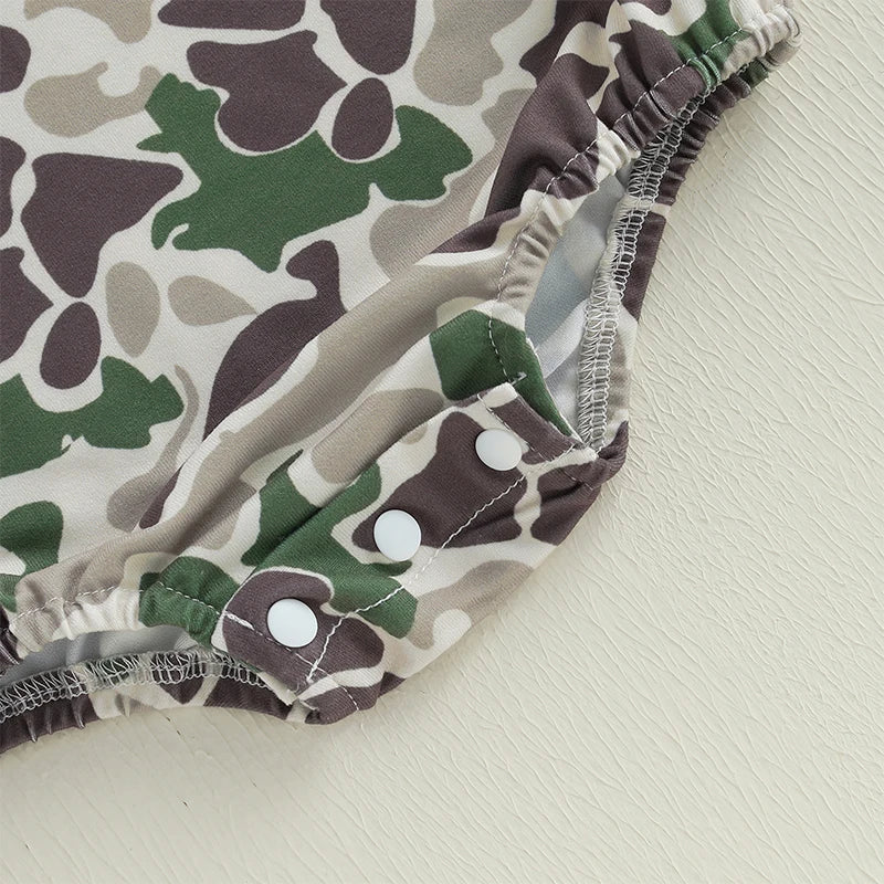 0-18M Newborn Infant Baby Boy Summer Romper Outfit Camouflage Short Sleeve Bodysuit Jumpsuit Clothes