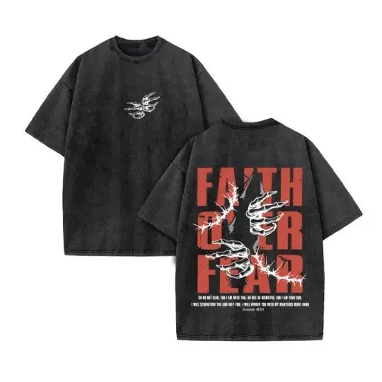 Jesus Christian Design New Summer Men's Top T-shirt Wash Short Sleeve Street Print Vintage T-shirt Oversized for Men and Women