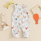 Citgeett Summer Infant Baby Girls Boys Rompers Print Straps Sleeveless Jumpsuits Overalls Clothes
