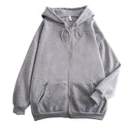 Women's Long Sleeve Zip Closure Breathable Lightweight Sweatshirts Perfect Autumn Hoodie Jackets in Casual Street Style