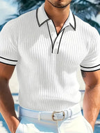 New Men's Polo Short-sleeved Shirt Solid Color For Men Business Casual And Trendy Summer New Men's Short-sleeved Polo Shirt