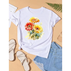 Graphic T-shirt Women Top Lady Female Shirt Tee Flower Carto Women Clothes Aesthetic Clothes Tops
