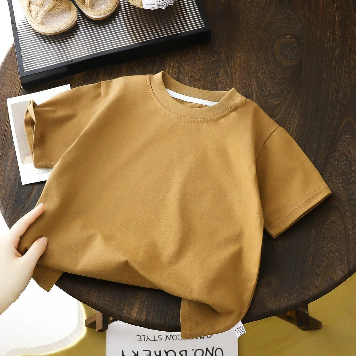 2025 Children's Cotton Short Sleeve White Red Black T-shirt Girls' Summer Baby Clothes Kids Boys' Tops