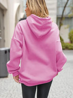 Plus Size Basic Solid Color Hoodie, Casual Simple Long Sleeve Hooded Sweatshirt, Women's Plus Size Clothing